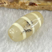 Natural Powerful Tibetan Old Oily Agate 3-Lines Dzi Bead Heavenly Master (Tian Zhu) 三行天诛 3.05g 20.0 by 10.1mm - Huangs Jadeite and Jewelry Pte Ltd