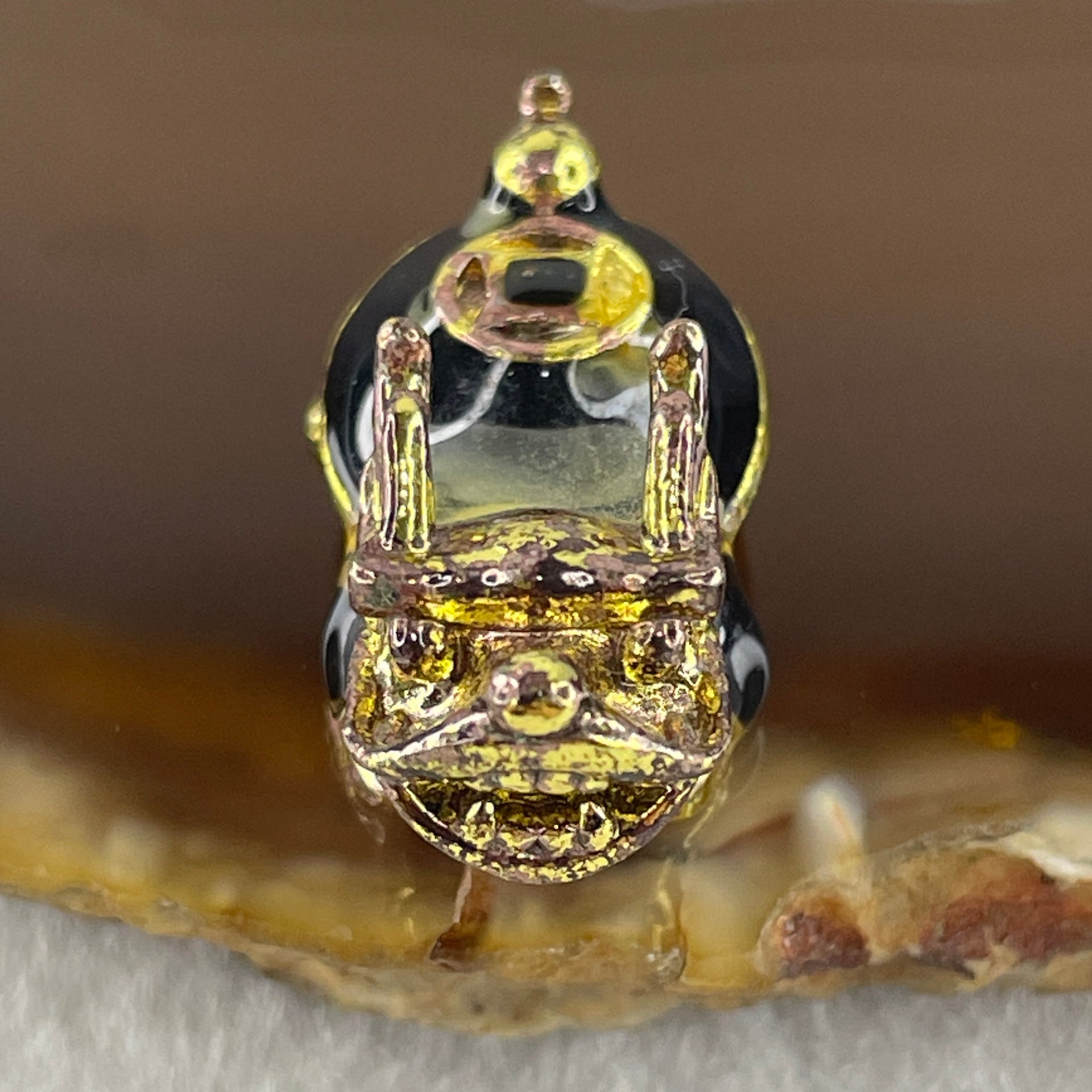 Gold Plated Long Gui Dragon Tortoise Charm 9.53g 25.8 by 13.3 by 13.9mm - Huangs Jadeite and Jewelry Pte Ltd