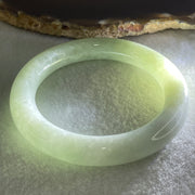 Type A Light Green Jadeite Bangle Internal Diameter 53.2mm 55.483g 10.1 by 10.4mm (Close to Perfect) - Huangs Jadeite and Jewelry Pte Ltd