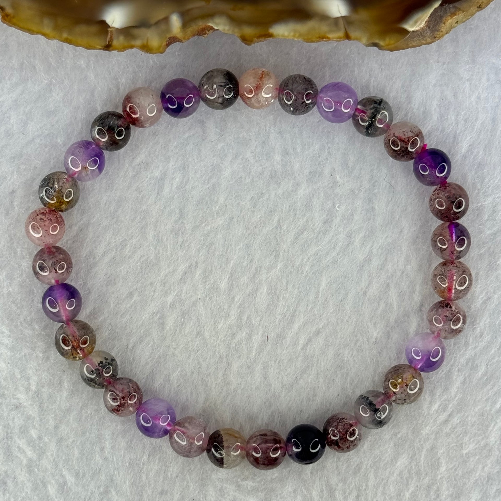 Natural Super 7 Beads Bracelet 10.46g 16.5cm 6.3mm 31 Beads - Huangs Jadeite and Jewelry Pte Ltd