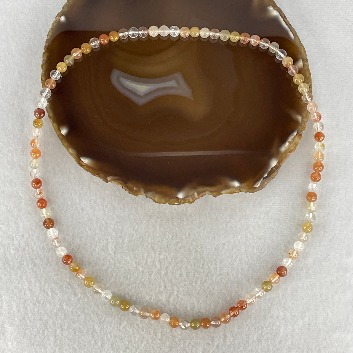 Above Average Grade Natural Rabbit Hair Quartz Beads Necklace | 6.3mm Silky Rutile Vitality (28.98g | 52cm Length | 90 Beads)