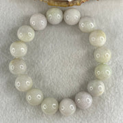 Type A Light Green with Slight Light Lavender Jadeite Beads Bracelet 55.18g 16cm 12.6mm 16 Beads - Huangs Jadeite and Jewelry Pte Ltd