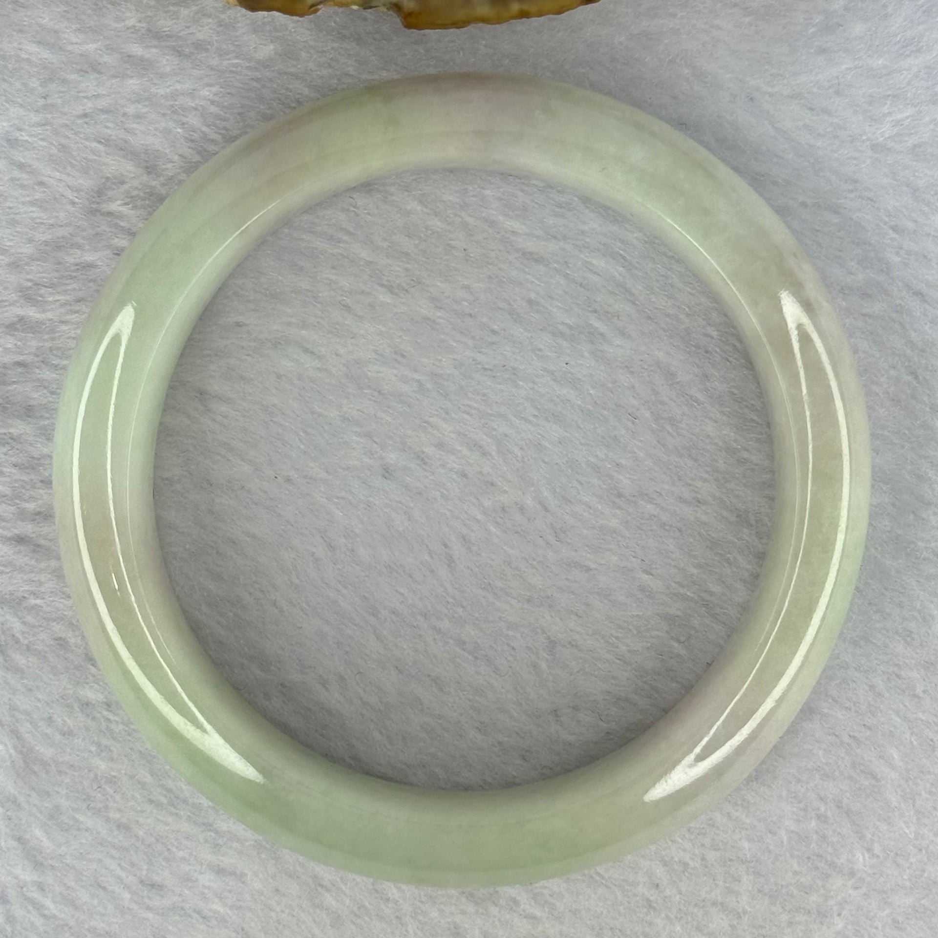Type A Light Green with Lavender Patches Jadeite Bangle Internal Diameter 55.3mm 66.79g 15.3 by 9.1mm (Slight External Line) - Huangs Jadeite and Jewelry Pte Ltd