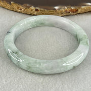 Type A Light Green with Blueish Green piao Hua Floral Jadeite Bangle 40.51g Inner Diameter 52.6mm 10.2 by 8.5mm (Internal Lines) - Huangs Jadeite and Jewelry Pte Ltd
