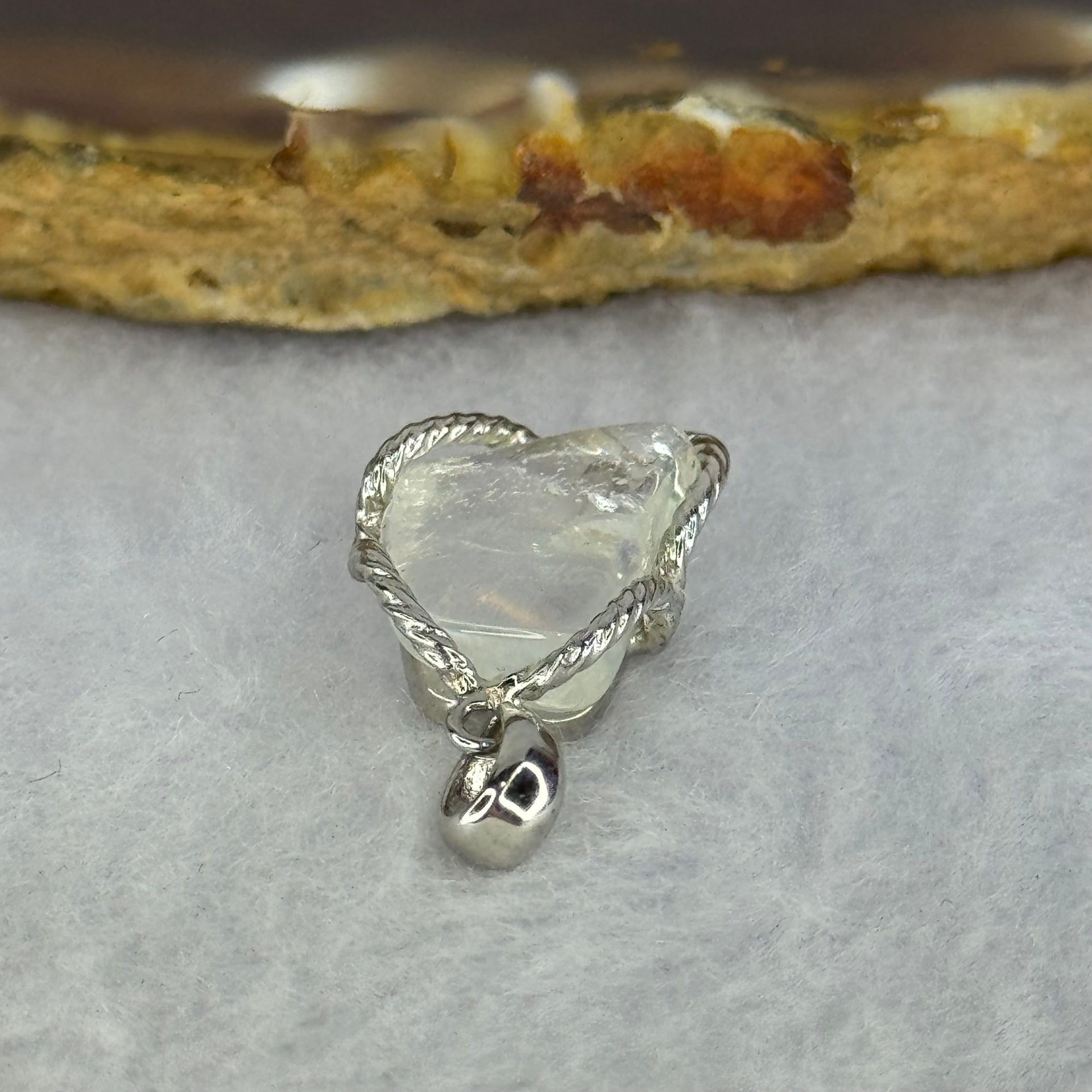 Natural Madagascar Blue Moonstone in S925 Silver Pendant 2.25g 15.5 by 10.0 by 4.1mm - Huangs Jadeite and Jewelry Pte Ltd