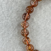 Natural Reddish Copper Rutilated Quartz Beads with Charm Bracelet 17.74g 7.8mm 24 Beads - 10.8 by 6.5mm 1 Charm - Huangs Jadeite and Jewelry Pte Ltd