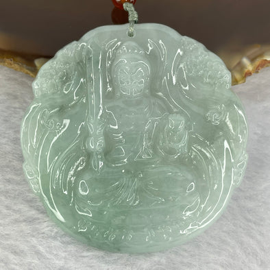 Type A Semi Icy Green Piao Hua Jadeite Acala 不动明王 36.46g 54.9 by 54.3 by 5.8mm - Huangs Jadeite and Jewelry Pte Ltd