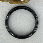 Type A Highly Translucent Black Grey Wuji Jadeite Baby Bangle 12.46g Internal Diameter 36.5mm 7.2 by 5.1mm - Huangs Jadeite and Jewelry Pte Ltd