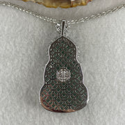 Natural Type A Icy Blueish Green Jadeite Guanyin Pendant Necklace in S925 Silver | (23.44g | 59cm S925 | 39.5 x 25.0 x 2.5mm | Compassion, Peace & Lifelong Protection Anchor, Feng Shui Guardian) - Huangs Jadeite and Jewelry Pte Ltd