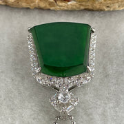 Natural Type A Omphacite Green Jadeite Wushipai Necklace in S925 Silver | (5.88g | 44cm S925 | 18.0 x 16.0 x 3.5mm | Unobstructed Peace & Supreme Protection Anchor, Feng Shui Prosperity & Executive Calm Necklace) - Huangs Jadeite and Jewelry Pte Ltd