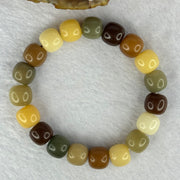 Natural Mixed Color Bodhi Beads Bracelet 天然多宝菩提手链 20.14g 17cm 11.3mm 19 Beads - Huangs Jadeite and Jewelry Pte Ltd