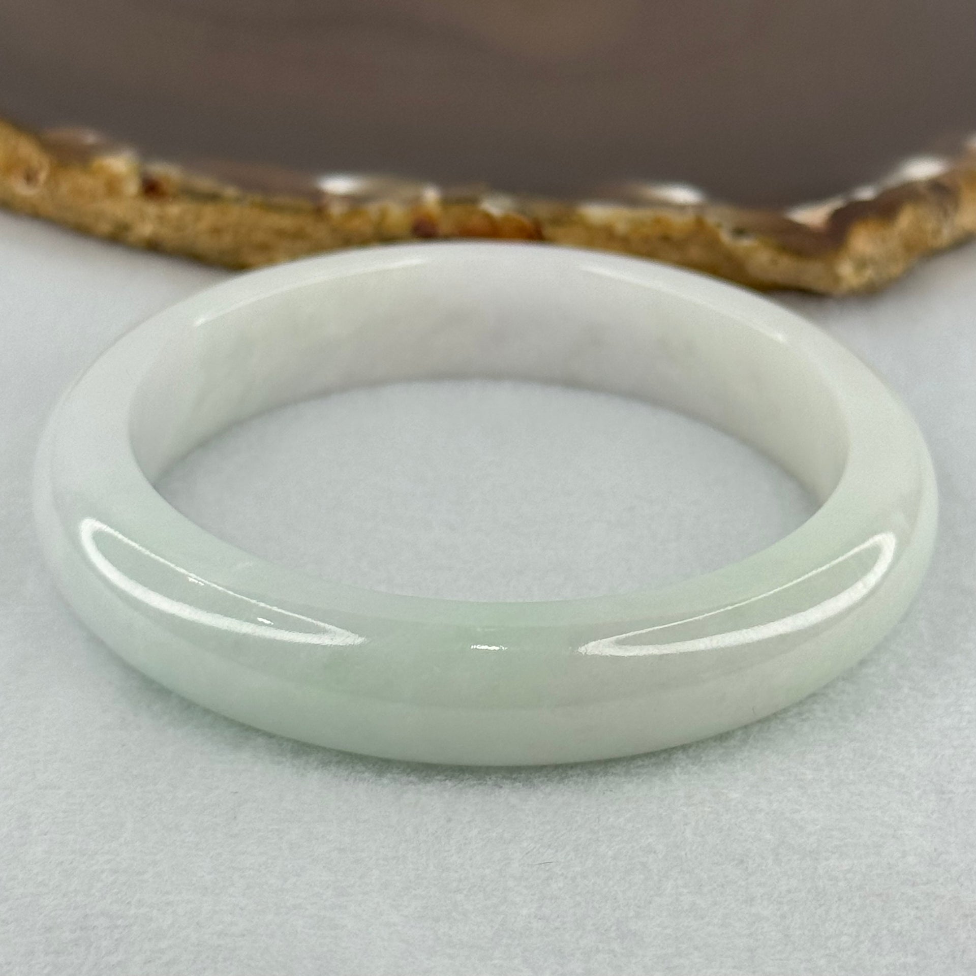 Type A Faint Lavender and Faint Green Jadeite Bangle Internal Diameter 58.5mm 58.12g 12.7 by 8.4mm (Internal Line) - Huangs Jadeite and Jewelry Pte Ltd