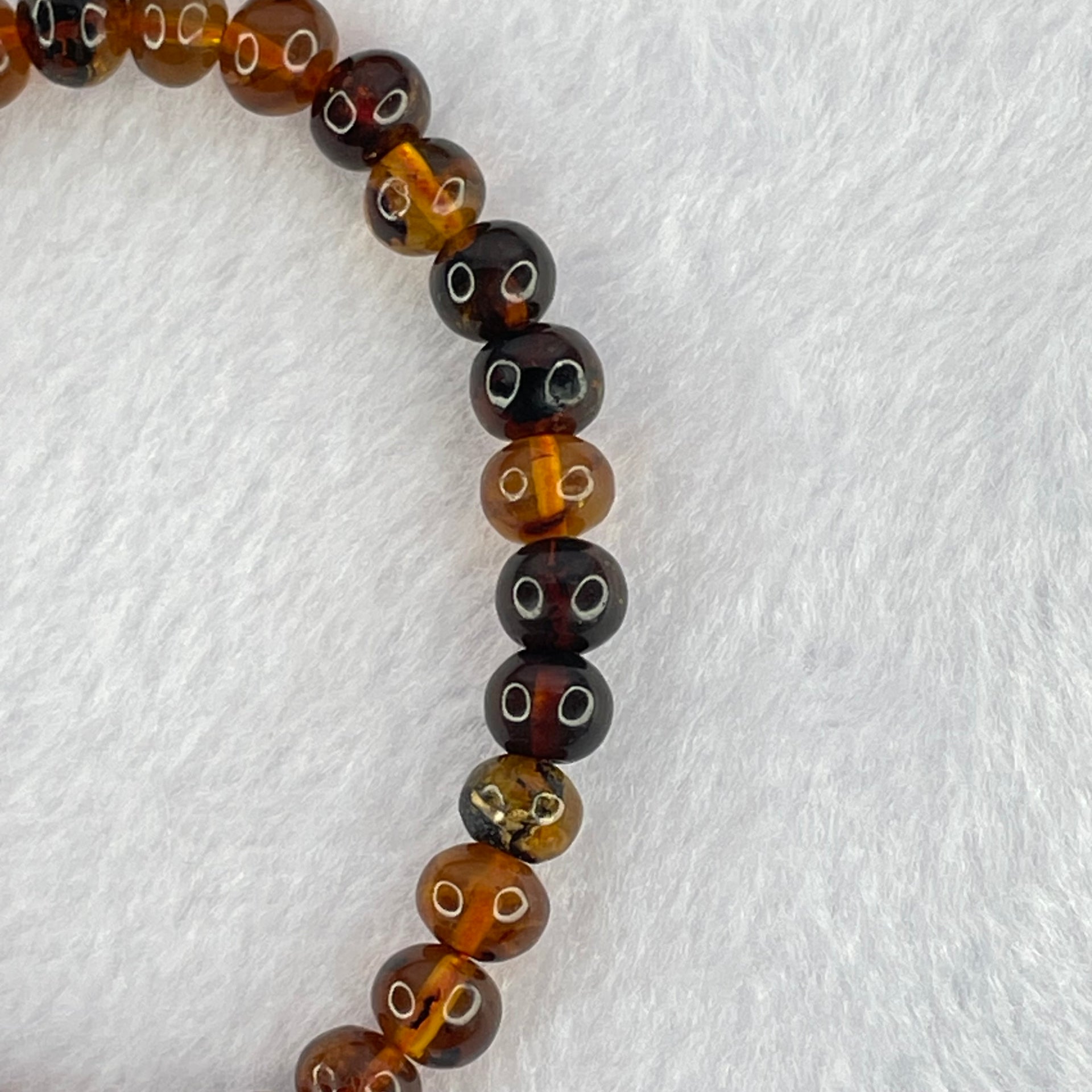 Natural Mixed Amber Beads Bracelet 6.57g 16.5cm 8.0mm 31 Beads - Huangs Jadeite and Jewelry Pte Ltd