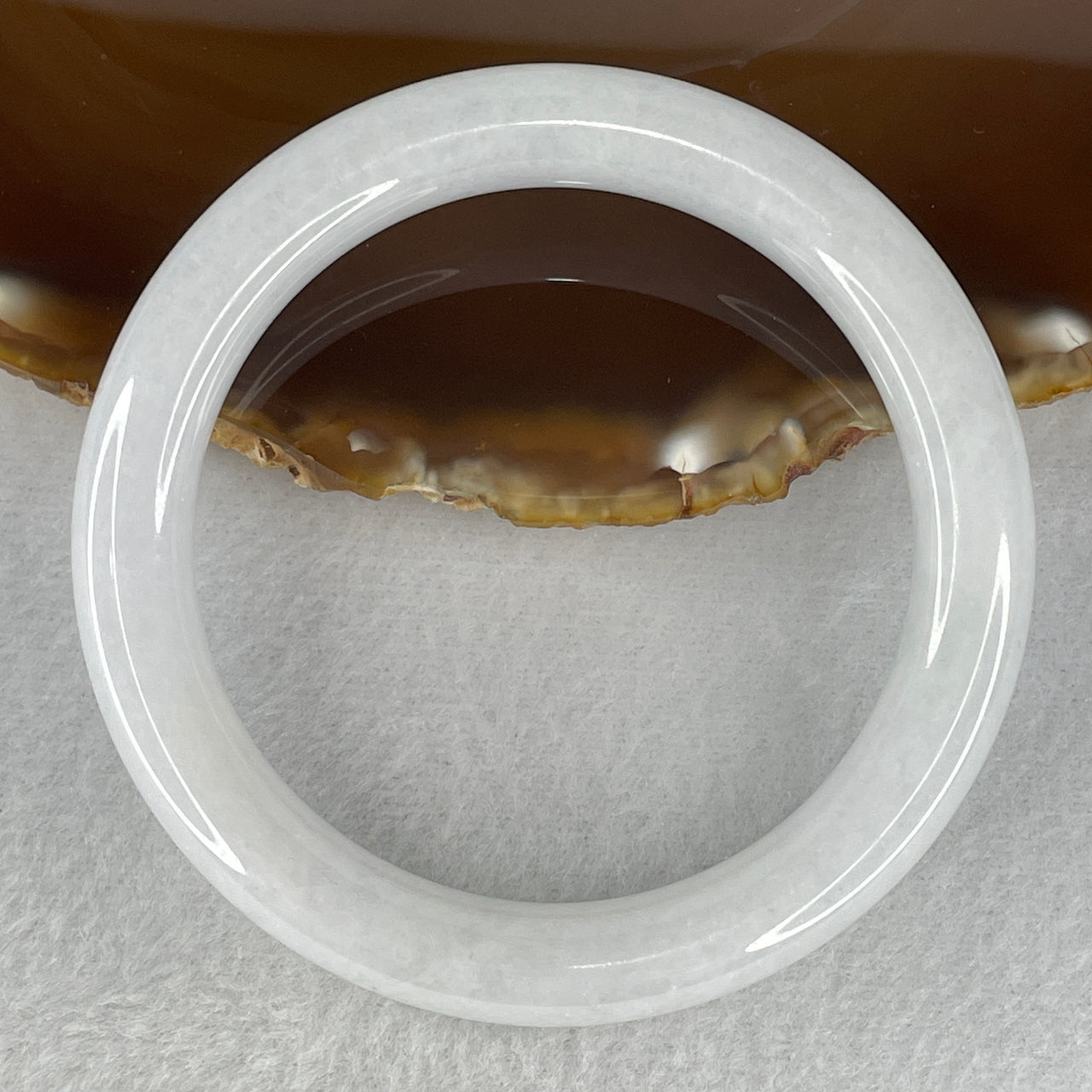 57.0mm Certified Type A Jadeite Bangle - Faint Lavender Natural Jadeite Bracelet - 52.57g Genuine Untreated Stone (Collector Grade Condition) 10.0x9.5mm (Close to Perfect)