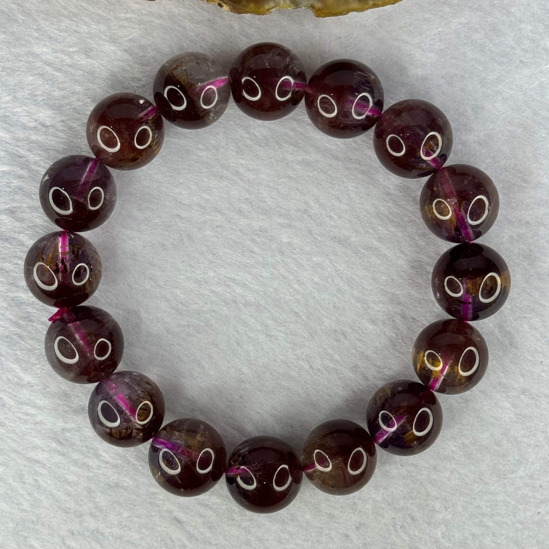 Very Good Grade Natural Auralite 23 Bracelet 天然激光23手链 56.92g 19cm 13.9mm 16 Beads - Huangs Jadeite and Jewelry Pte Ltd