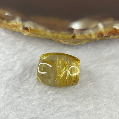 Good Grade Natural Golden Rutilated Quartz Crystal Lulu Tong Barrel 天然金顺发晶水晶露露通桶 3.91g 14.4 by 12.6mm - Huangs Jadeite and Jewelry Pte Ltd