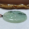 Type A Green Piao Hua Jadeite Monkey Pendent 25.79g 52.1 by 38.4 by 6.7mm - Huangs Jadeite and Jewelry Pte Ltd