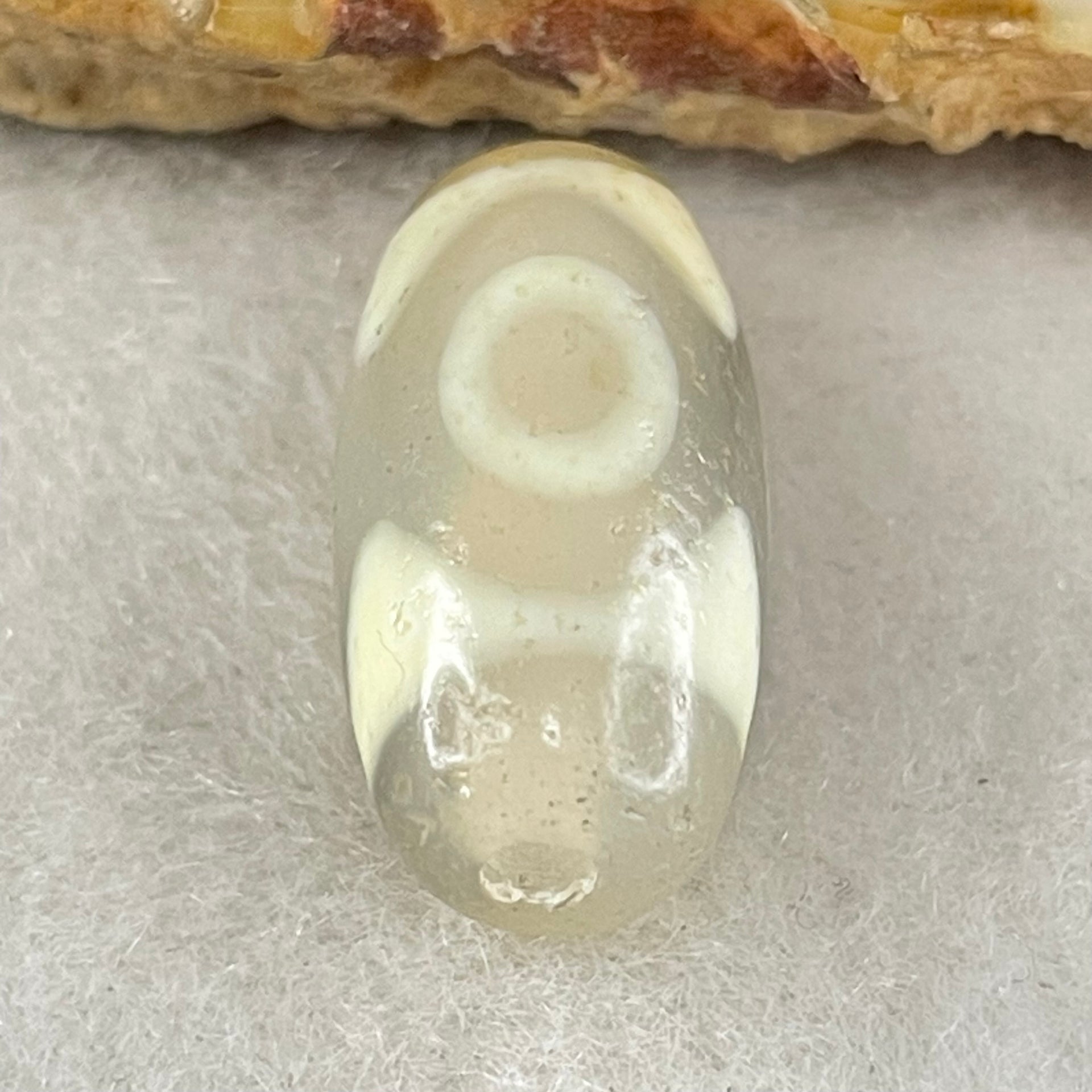 Natural Powerful Tibetan Old Oily Agate 3 Eyes Dzi Bead Heavenly Master (Tian Zhu) 三眼天诛 2.80g 19.5 by 10.0mm - Huangs Jadeite and Jewelry Pte Ltd