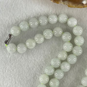 Type A Light Green Jadeite Beads Necklace 92.24g 54cm 9.9mm 56 Beads - Huangs Jadeite and Jewelry Pte Ltd