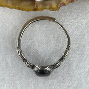 Natural Greyish Black Obsidian Ring in S925 Sliver 1.94g 7.1 by 5.0 by 2.5mm (Adjustable Size) - Huangs Jadeite and Jewelry Pte Ltd