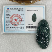 Certified Natural Type A Semi icy Blueish Green Jadeite Ruyi Double Side with Dragon Head Pendant 45.00g 69.8 by 34.0 by 13.9mm - Huangs Jadeite and Jewelry Pte Ltd