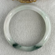 Certified Natural Type A Light Green & "Spicy Green" Spot Jadeite Bangle | (53.15g | 54.0mm Inner Diameter | 13.2mm x 8.2mm | Very Very Slight Internal Line | Synergy, Steady Wealth "Zheng Cai" Anchor & Feng Shui Prosperity Catalyst) - Huangs Jadeite and Jewelry Pte Ltd