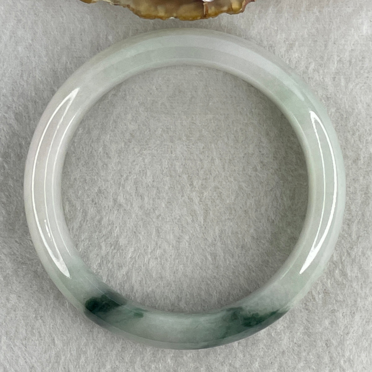 Certified Natural Type A Light Green & "Spicy Green" Spot Jadeite Bangle | (53.15g | 54.0mm Inner Diameter | 13.2mm x 8.2mm | Very Very Slight Internal Line | Synergy, Steady Wealth "Zheng Cai" Anchor & Feng Shui Prosperity Catalyst) - Huangs Jadeite and Jewelry Pte Ltd