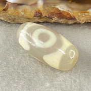 Natural Powerful Tibetan Old Oily Agate 3 Eyes Dzi Bead Heavenly Master (Tian Zhu) 三眼天诛 2.83g 19.9 by 10.0mm - Huangs Jadeite and Jewelry Pte Ltd