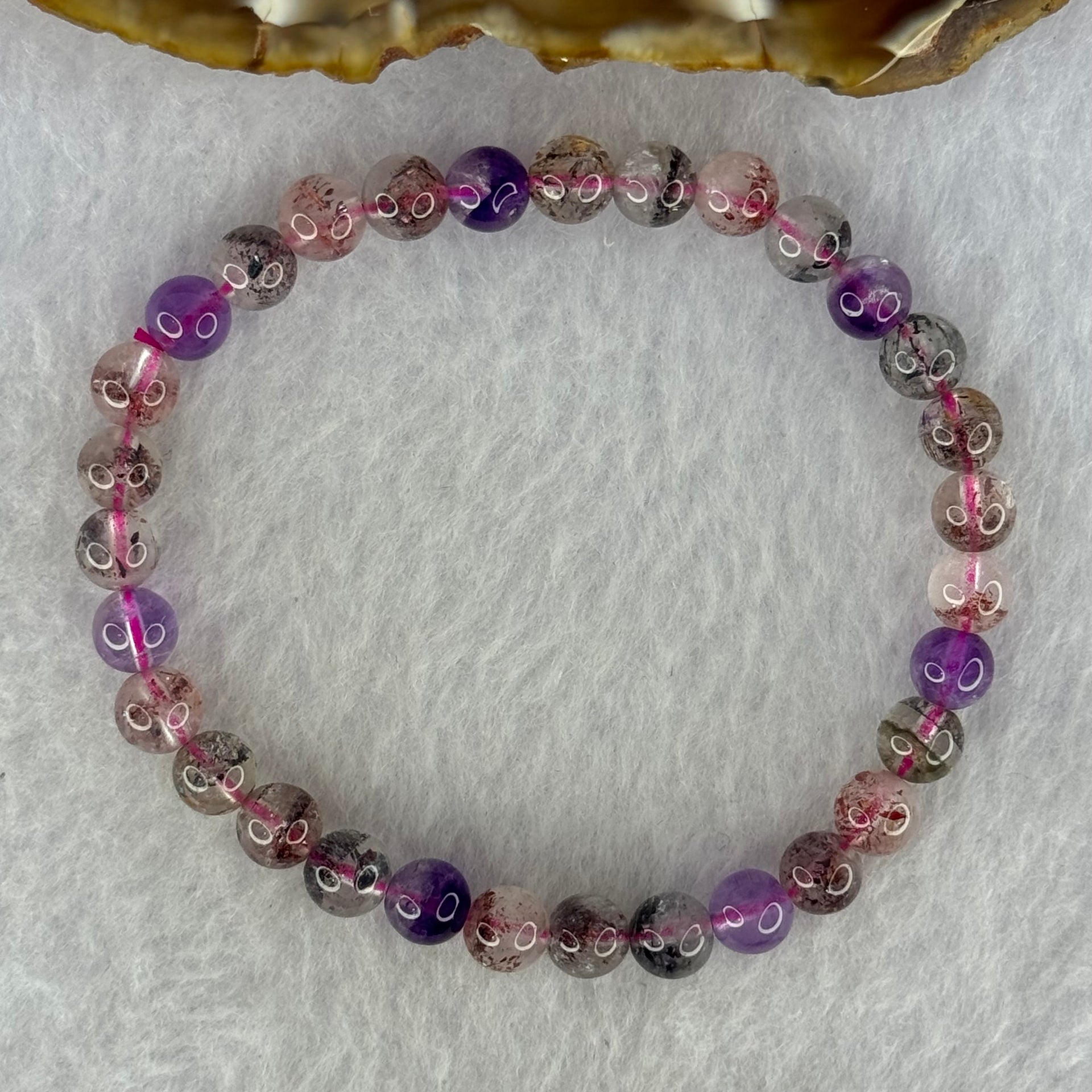 Natural Super 7 Beads Bracelet 10.48g 16.5cm 6.5mm 31 Beads - Huangs Jadeite and Jewelry Pte Ltd