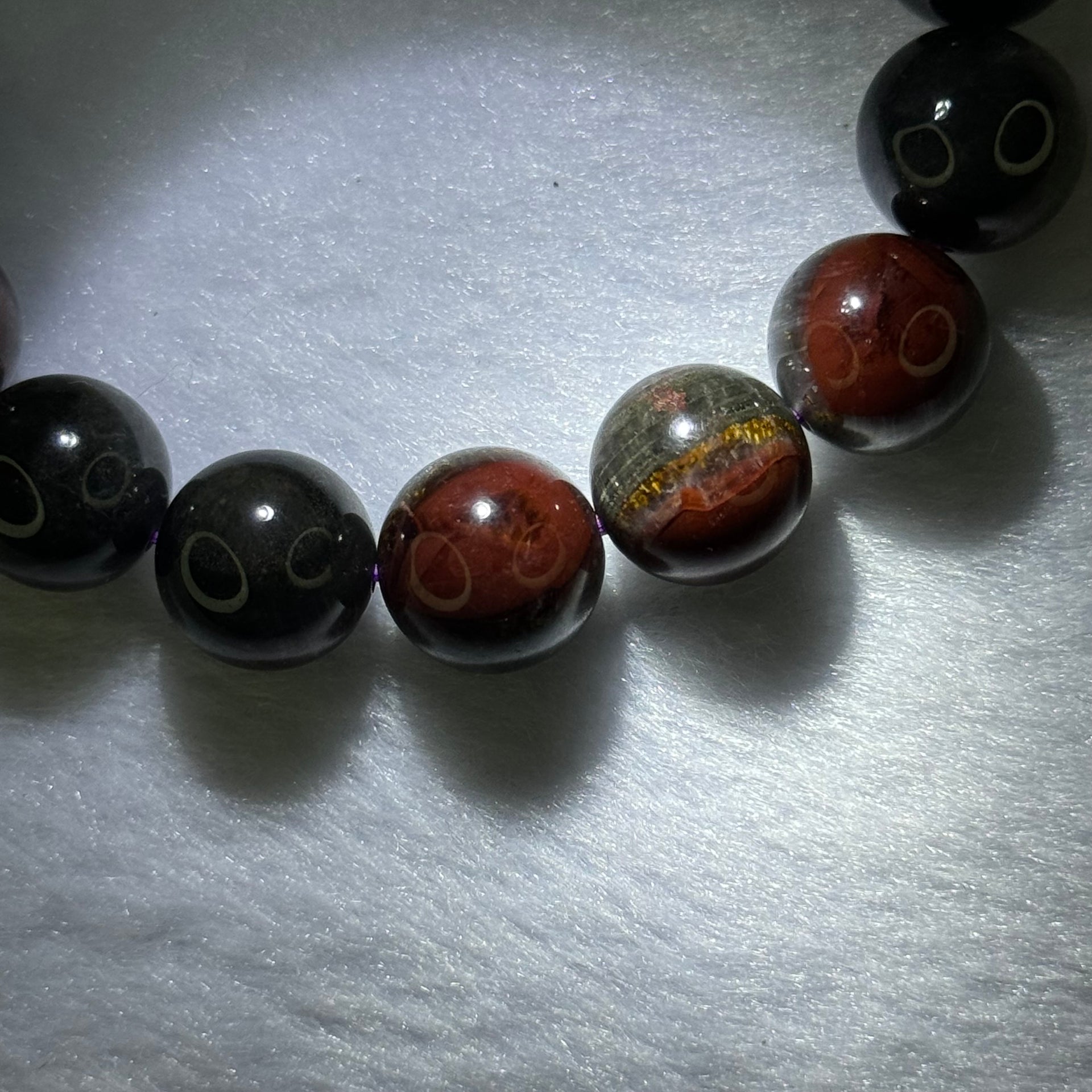 Natural Auralite 23 Bracelet 超值天然极光23手链 42.28g 18cm 12.4mm 17 Beads - Huangs Jadeite and Jewelry Pte Ltd