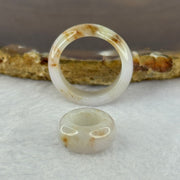 Type A Lavender with Brown and Green Patches Jadeite Ring 6.8 by 3.4mm with Mini Donut Ping An Kou 7.9mm by 4.2mm Total 7.13g US8.25 HK18.5 - Huangs Jadeite and Jewelry Pte Ltd