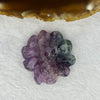 Natural Purple and Green Fluorite Mini Flower Display 18.75g 37.2 by 35.1 by 9.1mm - Huangs Jadeite and Jewelry Pte Ltd