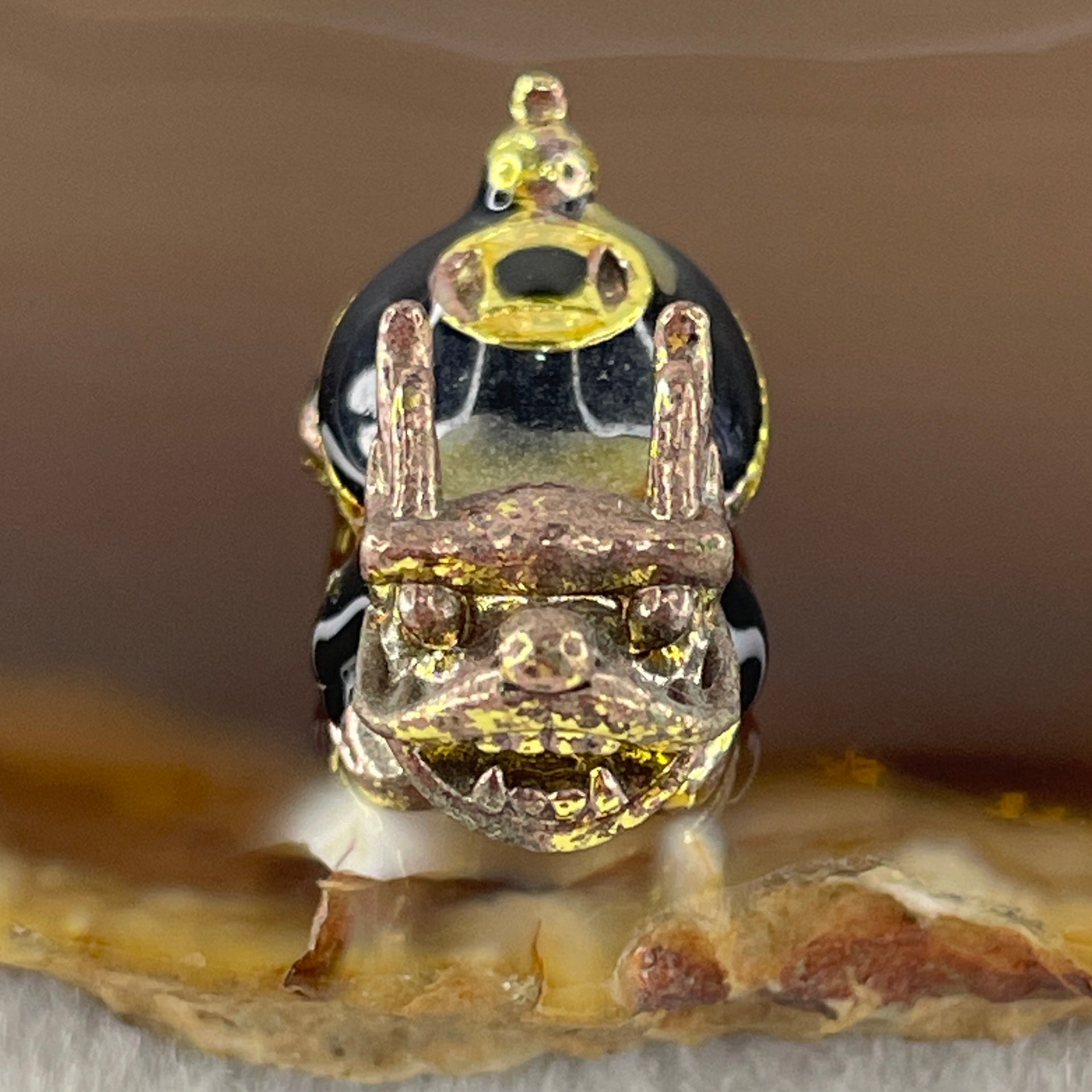 Gold Plated Long Gui Dragon Tortoise Charm 10.04g 25.7 by 13.4 by 13.9mm - Huangs Jadeite and Jewelry Pte Ltd