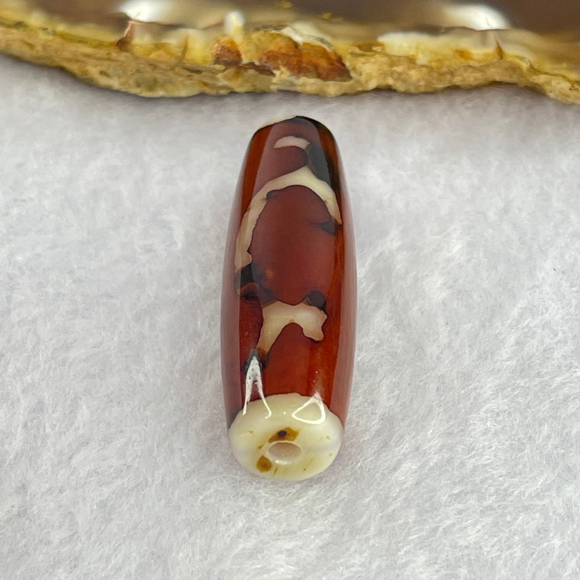 Natural Powerful Tibetan Old Oily Agate Ruyi Dzi Bead Heavenly Master (Tian Zhu) 如意天珠 8.46g 37.7 by 12.0mm - Huangs Jadeite and Jewelry Pte Ltd
