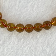 Natural Purple Amber Beads Bracelet 天然紫蜜琥珀手链 3.79g 15.5cm 6.4mm 28 Beads - Huangs Jadeite and Jewelry Pte Ltd