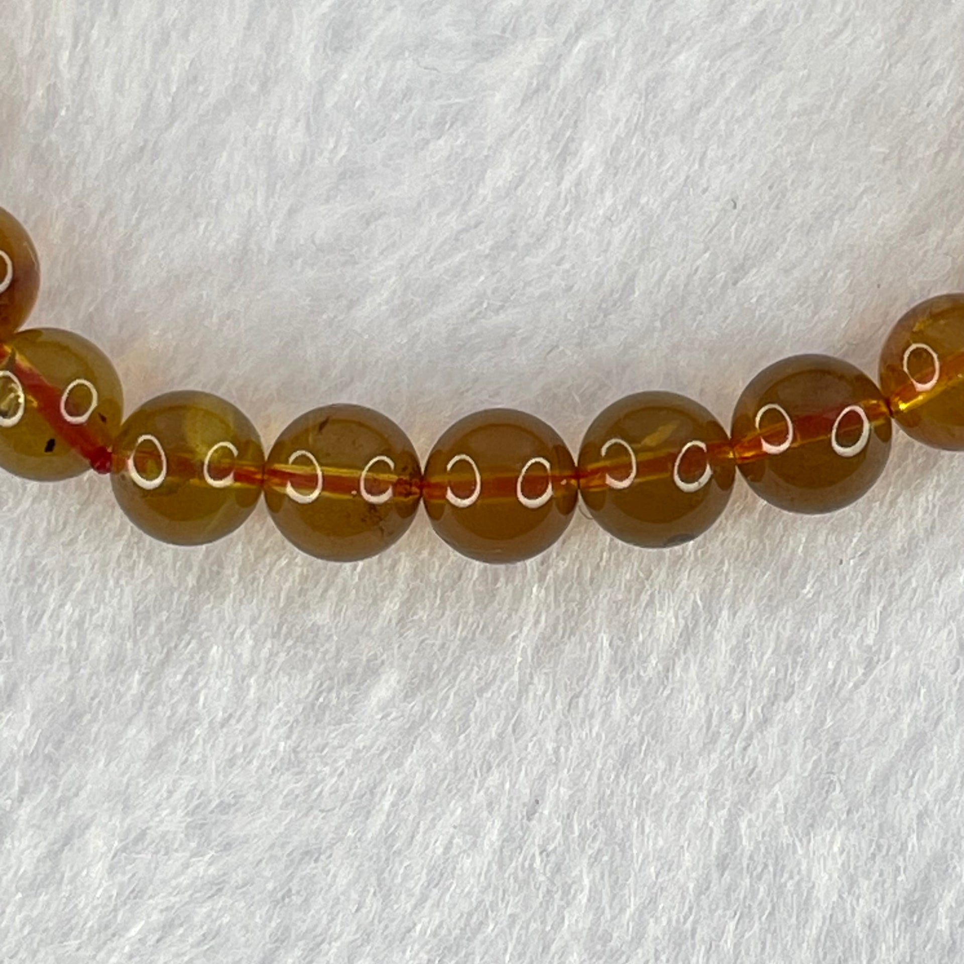 Natural Purple Amber Beads Bracelet 天然紫蜜琥珀手链 3.79g 15.5cm 6.4mm 28 Beads - Huangs Jadeite and Jewelry Pte Ltd