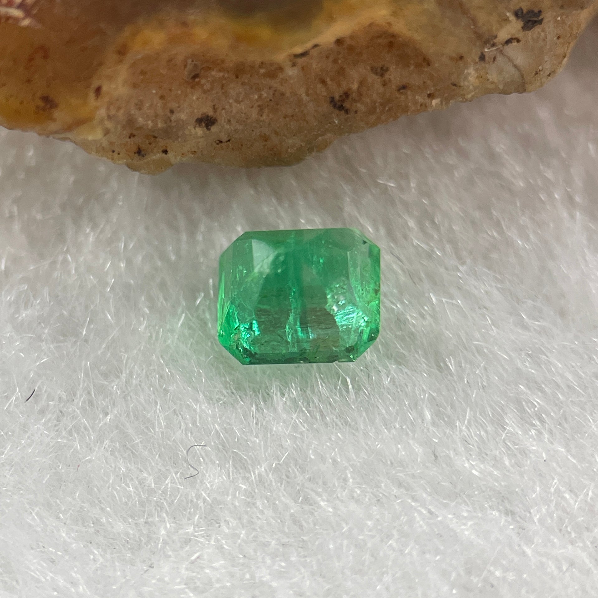Natural Colombia Green Emerald (Beryl) Cut-Cornered Rectangular step cut 0.53ct 4.4 by 4.0 by 3.9mm - Huangs Jadeite and Jewelry Pte Ltd