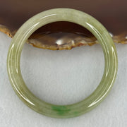 Type A Green with Brown and Emerald Green Patches Jadeite Bangle Internal Diameter 53.5mm 62.07g 9.2 by 8.6mm (Internal Lines) - Huangs Jadeite and Jewelry Pte Ltd