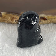 Type A Opaque Black Omphacite Dinosaurs Pendant Charm 9.41g 21.3 by 14.7 by 16.2mm - Huangs Jadeite and Jewelry Pte Ltd