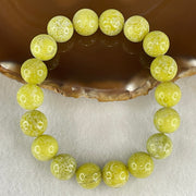 Natural Green Serpentine Jade Beads Bracelet 天然黄山玉手链 42.24g 17.5cm 12.3mm 18 Beads - Huangs Jadeite and Jewelry Pte Ltd
