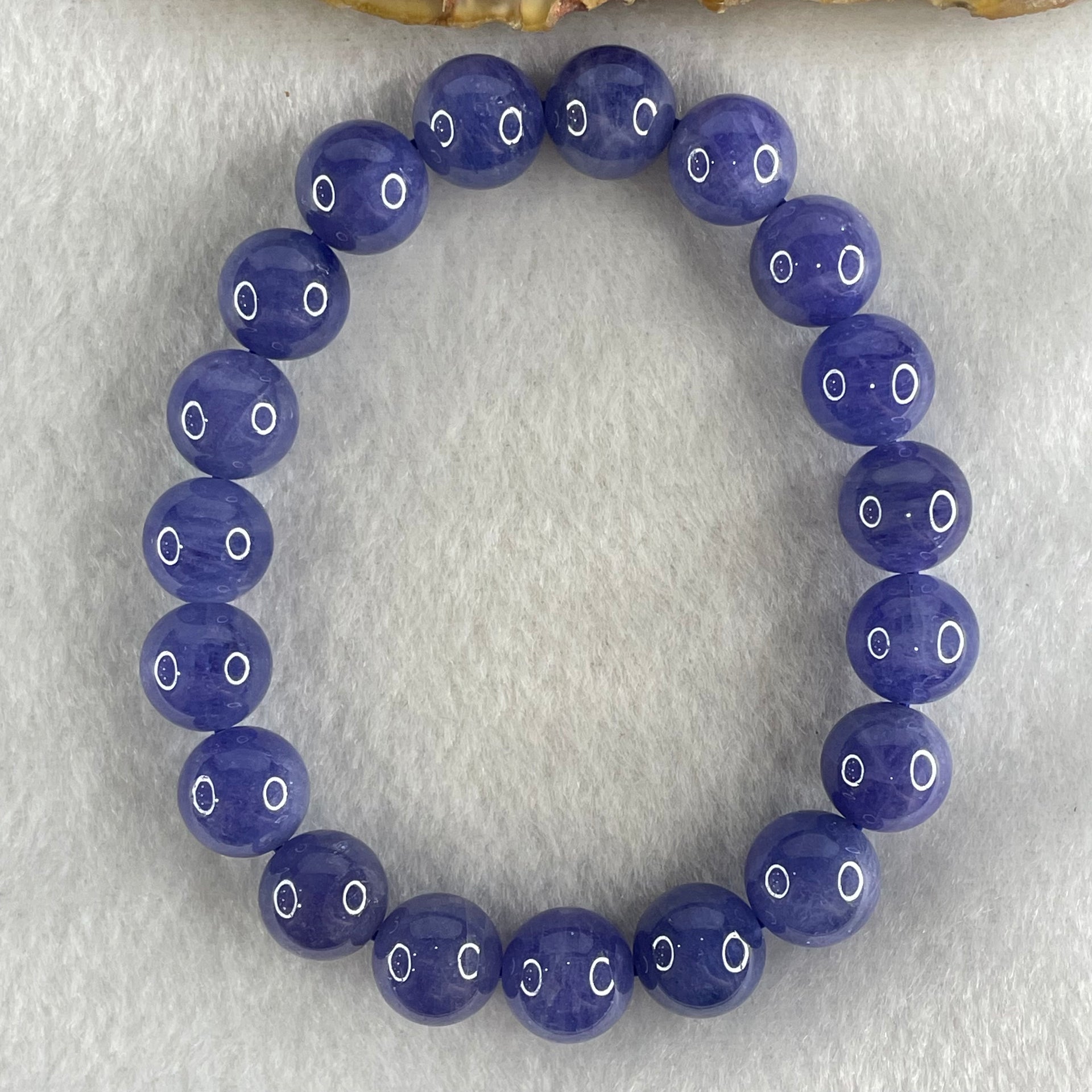 Good Grade Natural Blue Tanzanite Beads Bracelet 39.53g 16.5cm 10.8mm 19 Beads - Huangs Jadeite and Jewelry Pte Ltd