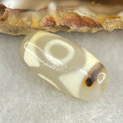 Natural Powerful Tibetan Old Oily Agate 3 Eyes Dzi Bead Heavenly Master (Tian Zhu) 三眼天诛 3.25g 20.4 by 10.5mm - Huangs Jadeite and Jewelry Pte Ltd