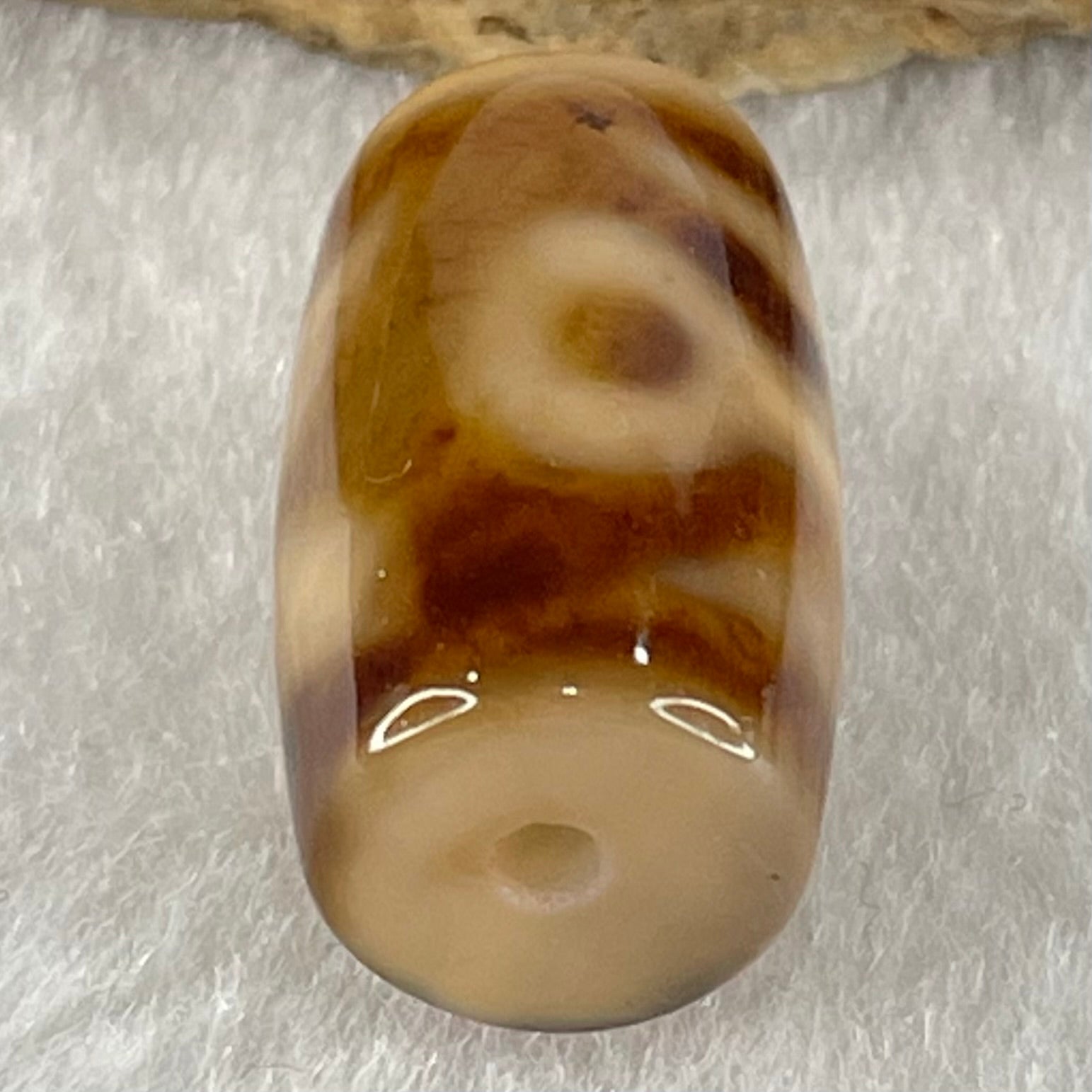 Natural Powerful Tibetan Old Oily Agate Patina Guiren Tairen Human Dzi Bead Totem Amulet Heavenly Master (Tian Zhu) 贵人天诛 4.87g 19.6 by 11.7mm - Huangs Jadeite and Jewelry Pte Ltd