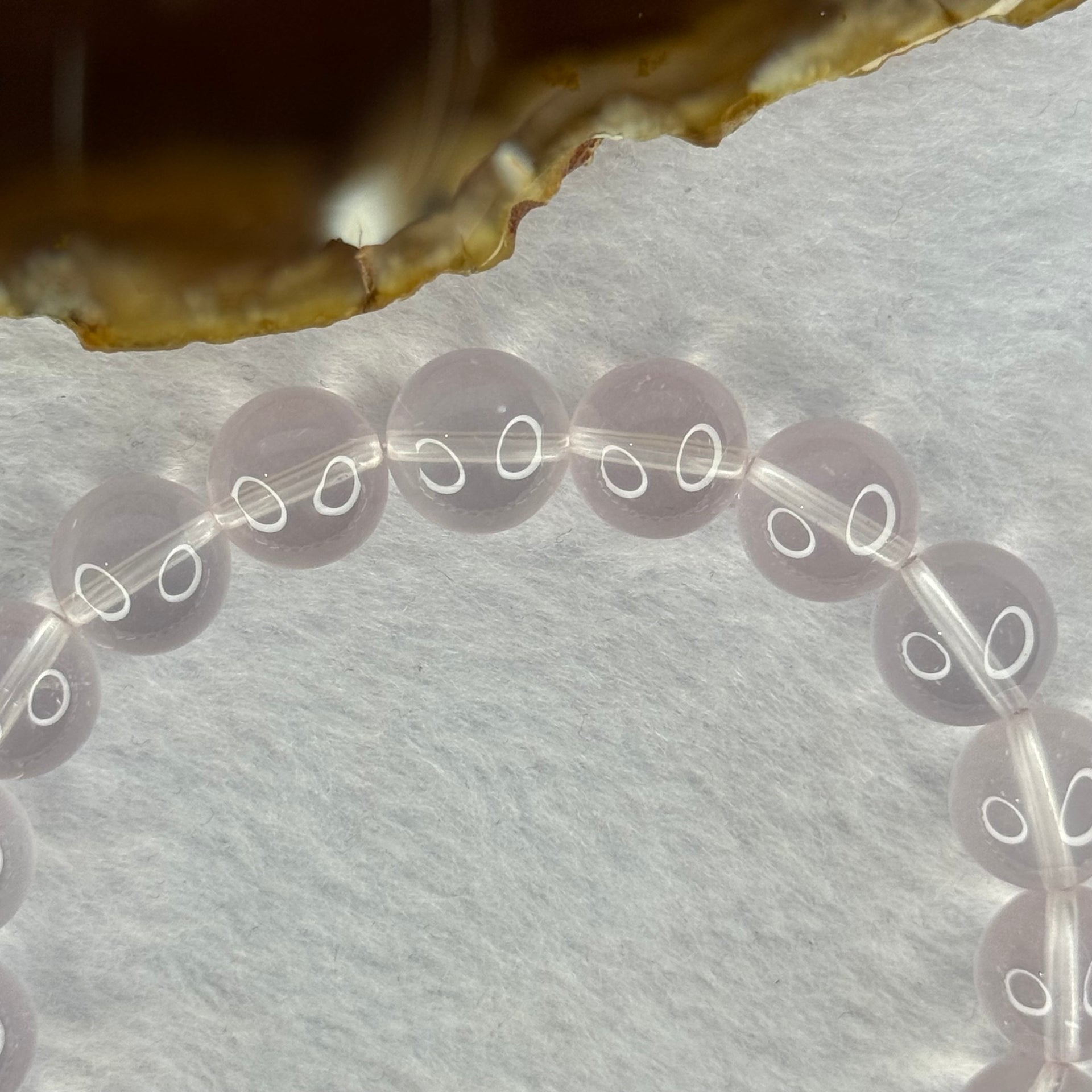 Natural Rose Quartz Beads Bracelet 天然玫瑰石英珠手链 31.91g 17.5cm 10.8mm 19 Beads - Huangs Jadeite and Jewelry Pte Ltd