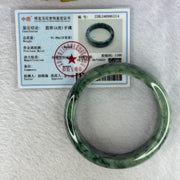 Type A Green with Moss Green Jadeite Bangle Internal Diameter 58.3mm 81.39g 17.3 by 8.9mm (Close to Perfect) - Huangs Jadeite and Jewelry Pte Ltd