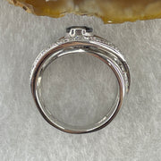 Natural Oval Blue Sapphire with Round Brilliant Cut Shape Diamonds in PT900 Platinum 15.38g Ring S2.386 with Melees D0.47 ct Total 19.93g US6.75 HK15 - Huangs Jadeite and Jewelry Pte Ltd