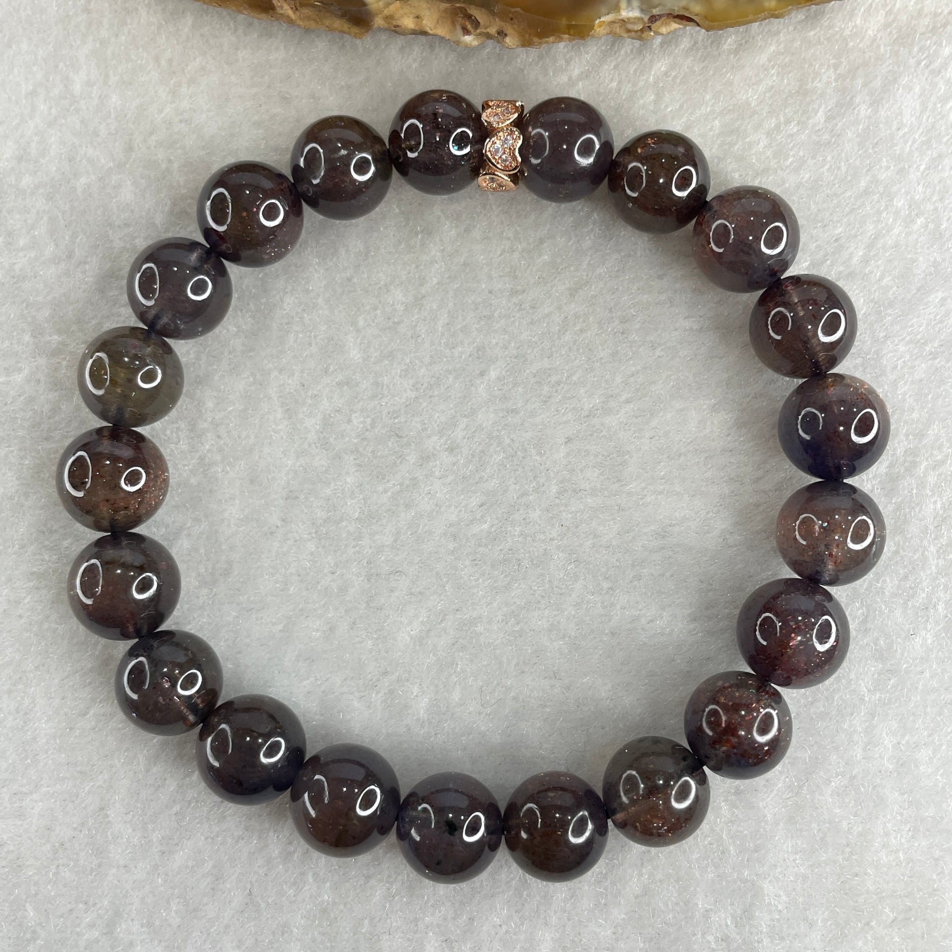 Good Grade Natural Purple Iolite Beads Bracelet 22.53g 16cm 9.4mm 21 Beads - Huangs Jadeite and Jewelry Pte Ltd