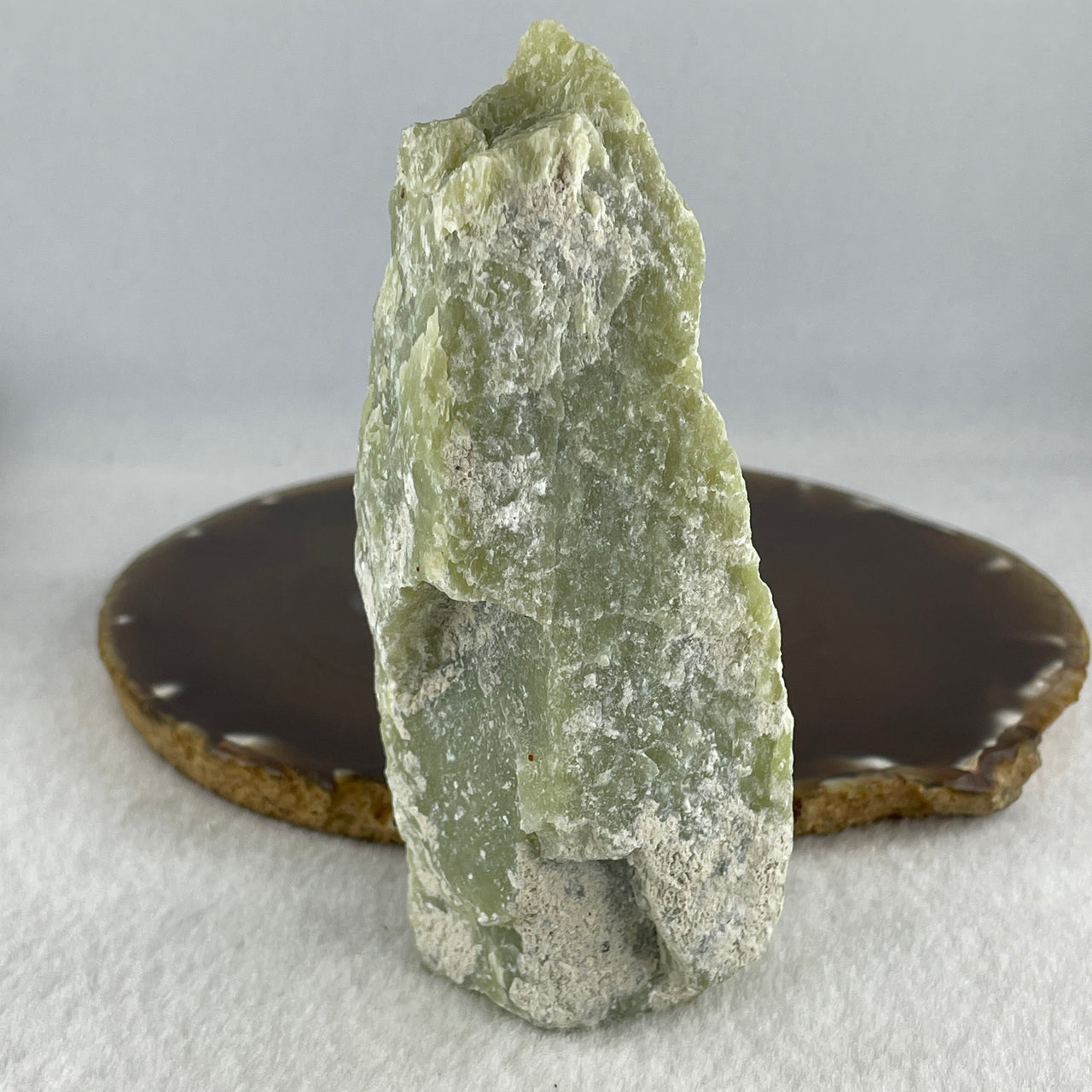 Natural Light Green Serpentine Fragment Display 302.53g 116.2 by 37.1 by 39.8mm