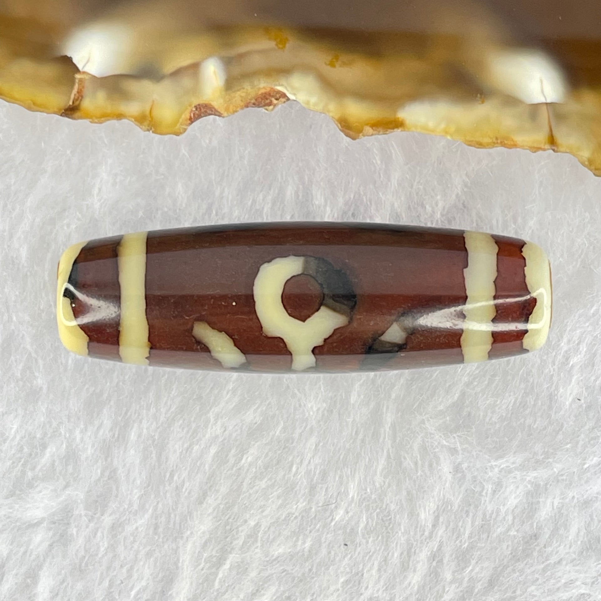 Natural Powerful Tibetan Old Oily Agate Patina Guiren Tairen Human Dzi Bead Totem Amulet Heavenly Master (Tian Zhu) 贵人天诛 8.23g 37.9 by 11.9mm - Huangs Jadeite and Jewelry Pte Ltd