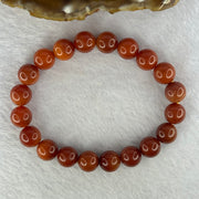 Natural Cinnabar Beads Bracelet 红朱砂手链 29.06g 17.5cm 10.4mm 20 Beads - Huangs Jadeite and Jewelry Pte Ltd